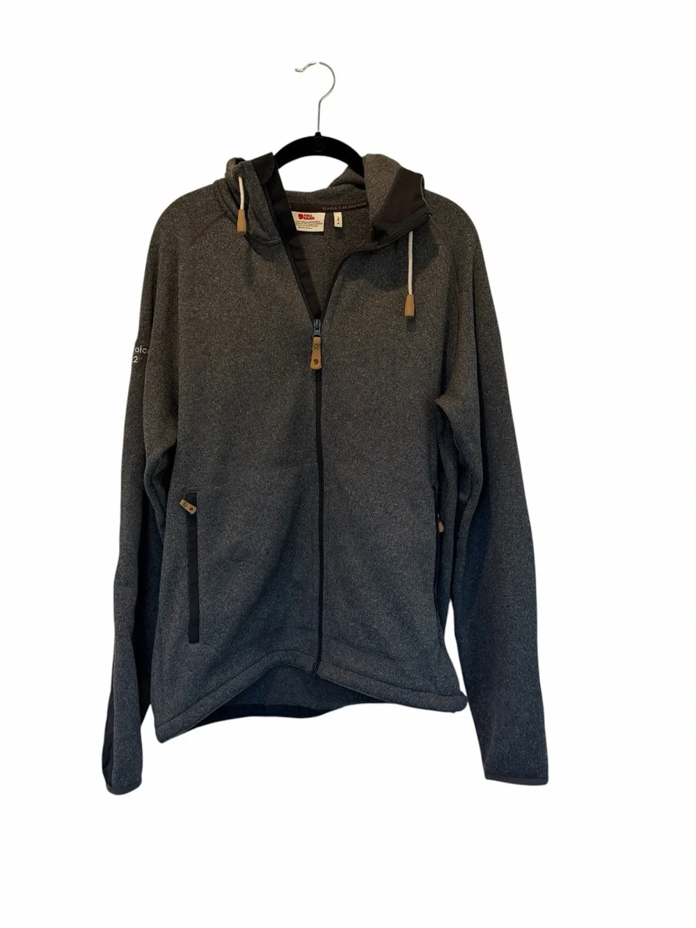 Fjällräven Övik Fleece Men's Gray Hoodie Zip Jacket Athleisure Outdoor Size M